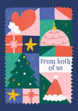 Fun Christmas Card - From Both Of Us - Festive Illustrations created by Tawn Moore
