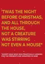 Funny Christmas card for organised mum, dad, sibling xmas card created by Thoughtfully Made UK