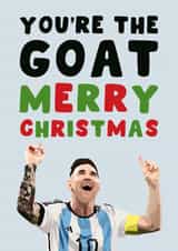 Football Christmas Card - Lionel Messi - GOAT created by Pink Peach Cards