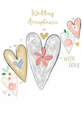 Pretty Wedding Card - Invite Acceptance - Hearts created by Katie Phythian Design
