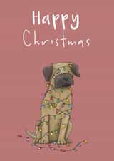 Cute Christmas Card - Border Terrier - Lights created by Lucy Driver