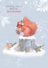 Cute Christmas Card - Merry Christmas - Squirrel And Mouse created by Paper Shed Design