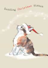 Cute Christmas Card - Christmas Wishes - Tabby Cat created by Paper Shed Design