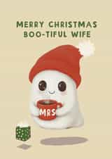 Cute Christmas Card - For Wife - Ghost created by Giddy Kipper