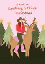 Cute Christmas Card - Rooting Tooting - Reindeer created by Lydia Southgate