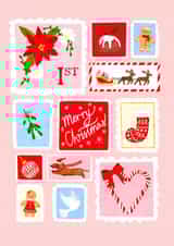 Cute Christmas Card - Stamps - Festive Illustrations created by HUTCH London