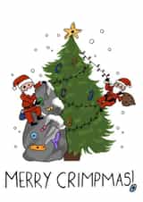 Funny Rock Climbing Christmas Card - Bouldering Christmas Card created by Aweirdandwonderful🍄