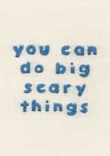 Cute Good Luck Card - Big Scary Things - Embroidery created by Sparklymouse