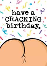Cheeky Birthday Card - Bum - Have A Cracking Birthday created by Mrs Best Paper Co.
