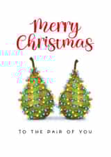 To Both of You - Merry Christmas To The Pair Of You - Pears Pun created by badgerbee design