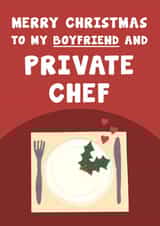 Funny Christmas Card - For Boyfriend - Private Chef created by Card and Cake