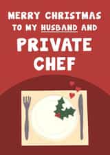 Funny Christmas Card - For Husband - Private Chef created by Card and Cake