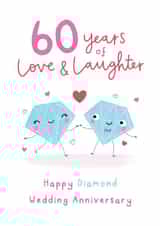 Cute Anniversary Card - 60th - Diamond Wedding created by Jess Moorhouse