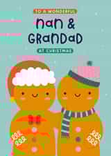 Cute Christmas Card - For Nan and Grandad - Gingerbread created by Joanne Hawker