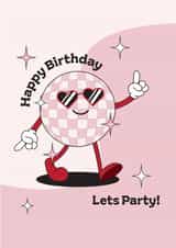 Groovy Birthday card for fun friends - Lets Party! created by Little Prints By Emma