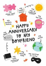 Cute Anniversary Card - For Boyfriend - Romantic created by Twisted Haggis
