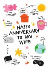 Cute Anniversary Card - For Wife - Romantic created by Twisted Haggis