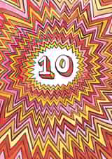 Classic 10th Birthday Card - Colourful Zigzags created by Jelly Armchair