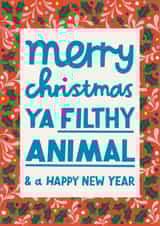 Funny Christmas Card - Merry Christmas Ya Filthy Animal - Home Alone created by Alice Mole Illustration