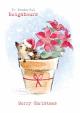 Cute Christmas Card - For Neighbours - Hedgehog In Flower Pot created by Paper Shed Design
