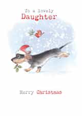 Cute Christmas Card - For Daughter - Dachshund created by Paper Shed Design