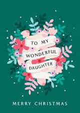 Classic Christmas Card - For Daughter - Flowers created by Jessica Rachel Sharp