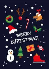 Cute Christmas Card - Festive Illustrations - Snow created by Roger Bear Designs