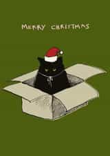 Cute Christmas Card - Cat - Gift Box created by Poet and Painter