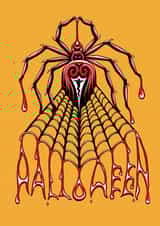 Scary Halloween Spider With Ghost And Web created by Wild Natured