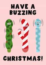 Funny Christmas Card - Have A Buzzing Christmas - Vibrators created by Pink Peach Cards