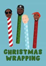 Funny Christmas Card - Gangster Wrapping - Rappers created by Pink Peach Cards