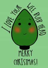 Christmas card for the bald man in your life created by Lauren Clark