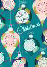 Classic Christmas Card - Baubles - To Both Of You created by Gellie Design