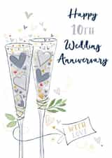 Cheers to 10 Years Wedding Anniversary card created by Katie Phythian Design