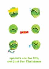 Sprouts Are for Life, Not Just for Christmas – Funny Veggie Christmas Card created by Hello Squid