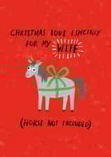 Funny Christmas Card - For Wife - Horse Not Included created by Dandelion Stationery