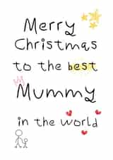 Cute Handwritten Christmas Card For Mummy - For Mum - From Kids - From Baby created by Delicate Point of View