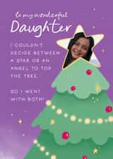 Personalised Photo Card created by The Cake Thief - Cute Christmas Card - For Daughter - Angel Star