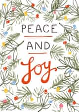 Classic Christmas Card - Peace And Joy - Festive Foliage created by @VickyYorkeDesigns