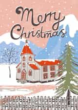 Classic Christmas Card - Snowy Church created by @VickyYorkeDesigns