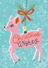 Cute Christmas Card - Reindeer Bauble - Vintage Decoration created by @VickyYorkeDesigns