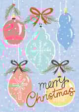 Classic Christmas Card - Vintage Baubles created by @VickyYorkeDesigns