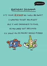 Funny Birthday Card - Limerick - Poem created by Paperlink and Meraki Greeting Cards