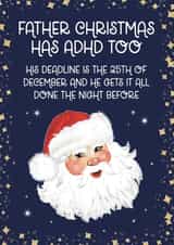 Funny Christmas Card - ADHD - Santa Claus created by Choo Choo