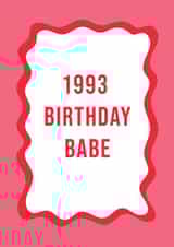 Modern 30th Birthday Card - For Her - 1993 Birthday Babe created by @Laura Lonsdale Designs