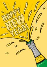 Funny New Year Card - Champagne Pop - Happy New Year created by TeePee Creations