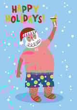 Funny Christmas Card - Santa - Happy Holidays created by Lucy Maggie Designs