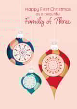 Classic Christmas Card - First Christmas - Family Of Three created by Gellie Design