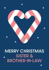 Cute Christmas Card - For Sister & Brother-In-Law - Candy Canes created by Cookie Design