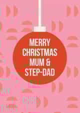Modern Christmas Card - Retro Bauble - For Mum & Step-Dad created by Cookie Design